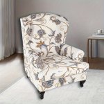 2PCS Wingback Chair Slipcover Printed Wingback Armchair Slipcover Stretch Chair Slipcover Washable Armchair Protector For Living