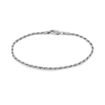 Sterling Silver Women&apos S Solid Rope Bracelet