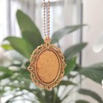 10PCS Retro Alloy Jewelry Base Accessories 18 25MM Oval Gemstone Base With Flower Lace Necklace Pendants For Diy Craft Supplies