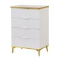 Modern White 4 Drawer Chest MW354
