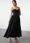 A-line Poplin Dress - Black