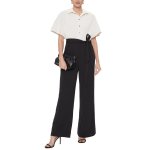 Sunburst Pleated Jumpsuit -eggshell black