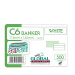 Global C6 White S seal Envelopes 500BX