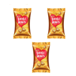 Little Hearts Sugar Coated Biscuits Multipack 69G 3 X 23G Pack - Crispy Golden Heart-shaped Sweet Glazed MINI Cookies Light Quic