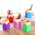 5-PACK Cartoon Crown Pencil Holders Multicolor Desk Organizer Creative Stationery Stand Abs Resin Office Storage Supplies For Sc