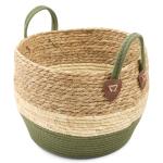 Medium Basket With Green Stripe