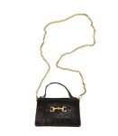 Genuine Leather Horse Bit Detail MINI Bag - Black Free