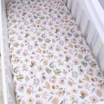 Cot Fitted Sheet Flowers Neutral Lamb Sheep Set