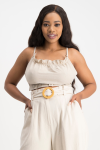 Claire Strappy Crop Top - Stone - L