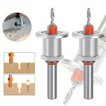 3PCS SET Milling Cutter Spiral Extractor Wooden Drill Bit Disassembly 3MM Handle High-speed Steel Woodworking Countersunk Drill