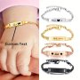 1PC Personalized Baby Name Bracelet Cute Stainless Steel Adjustable Chain Jewelry Perfect For Daily Wear And Gift Giving All-season Appropriate Women's Fashion Wristband Zinc