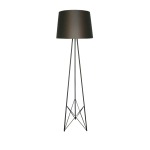 Tri-lateral Metal Floor Lamp Black Gold - Gold & White
