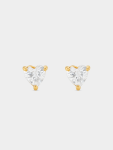 Goldair Gold Plated Sterling Silver Cubic Zirconia Heart Stud Earrings