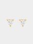 Goldair Gold Plated Sterling Silver Cubic Zirconia Heart Stud Earrings