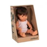 Miniland Caucasian Brown Haired Boy Doll - 38CM