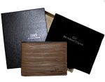 Full Grain Genuine Leather Cow Skin Bifold Wallet - Brown