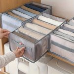 Spacious 7-COMPARTMENT Nylon Mesh Closet Organizer With Handles - Durable & Washable Storage Solution For Jeans T-shirts And Mor