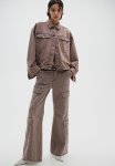 Denim Cargo Trousers - Greige
