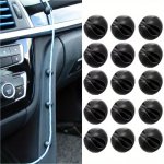 10PCS Black Silicone Cable Organizers For Car Dashboard - Adhesive Cord Holders For Phone Charger & Headphone Management Compact