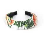 GREE N And White Floral Knot Headband