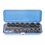 GEDORE 14 Piece 1 2" Sd Impact Socket Set 10-27MM K19-17 1646930