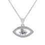 DESTINY Cel Sta 925S Sterling Silver 0.84CT Moissanite Diamond Evil Eye Necklace