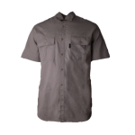 Mens Casual Short Sleeve Vented Twill Shirt Khaki - 5XL Khaki