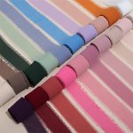 Handmade Chiffon Ribbon 3.81CM X 5.03METER Frayed Fringe Silk Ribbons - Perfect For Wedding Invitations Bridal Bouquets Decorati