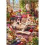 Cozy Library Cat And Animal Friends 1000 Piece Puzzle For Adults