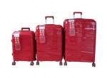 Smte Unbreakable Travel Luggage 3 Piece Suitcases Spinner Red With Keychain