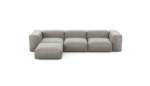 Four Module Chaise Sofa - Velvet - Light Grey - 314CM X 199CM