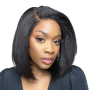 Full Frontal Kinky Straight Brazilian Hair Wig 12.