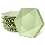 Bangshou 30 Pack 10 Inch Disposable Paper Plates Green Hexagon Platters 100% Biodegradable Dessert Plates For Wedding Birthday P