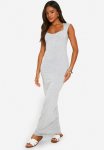 Super Soft Sweetheart Neck Cap Sleeve Maxi Dress - Grey Marl