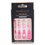 Artificial Toe Nail Tips 12 Piece - Assorted Colour