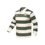 Men's L S Rugby Jersey - Green & Stone Stripe - 5XL