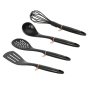 4-PIECE Nylon Kitchen Tool Set - Black Rose Collection