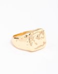 Goldair Gold Plated Molten Signet Ring - M l