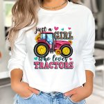 1PC Cool Just Who Loves Tractors Patterns Diy Iron On Patches Applique On Clothes T-shirts Jackets Jeans Green Color Heat Transf