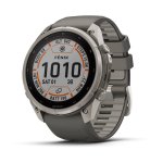 Garmin Fenix 9 Pro Inreach 51MM - Solar Titanium With Pebble Grey silver Silicone Band