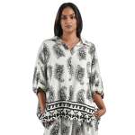 Giant Paisley Print Boxy Shirt - Cream Free
