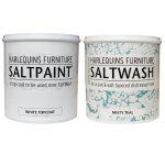 - Saltwash - Misty Teal 1L With White Saltpaint Topcoat 1L
