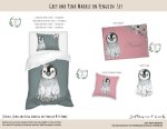 Kids Duvet Set Waddle On Penguin Set Grey And Pink