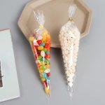 100PCS Transparent Triangular Candy Bags - Durable Plastic Perfect For Parties & Holidays