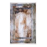 Modern Abstract Framed Earth-tone Printed Rug – CPR2211
