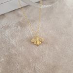 Bailey Gold - Gold Plated 925 Sterling Silver Cz Bee Necklace 10X7MM On 45CM Chain