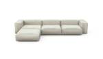 Four Module Chaise Sofa - Velvet - Creme - 377CM X 241CM