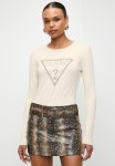Guess Rosalie Triangle Logo Rn Sweater - Vanilla Blush
