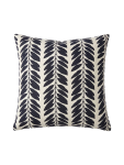 Monochrome Leaf Print Scatter Cushion - 45 X 45 Cm Black
