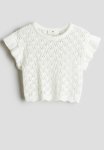 Crochet-look Top - White